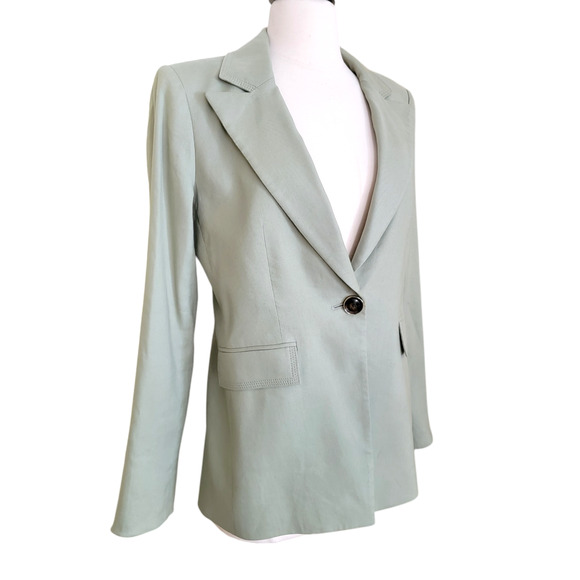 Veronica Beard Sedgwick Sage Green Linen Dickey Blazer Jacket Size 2 - Picture 5 of 10